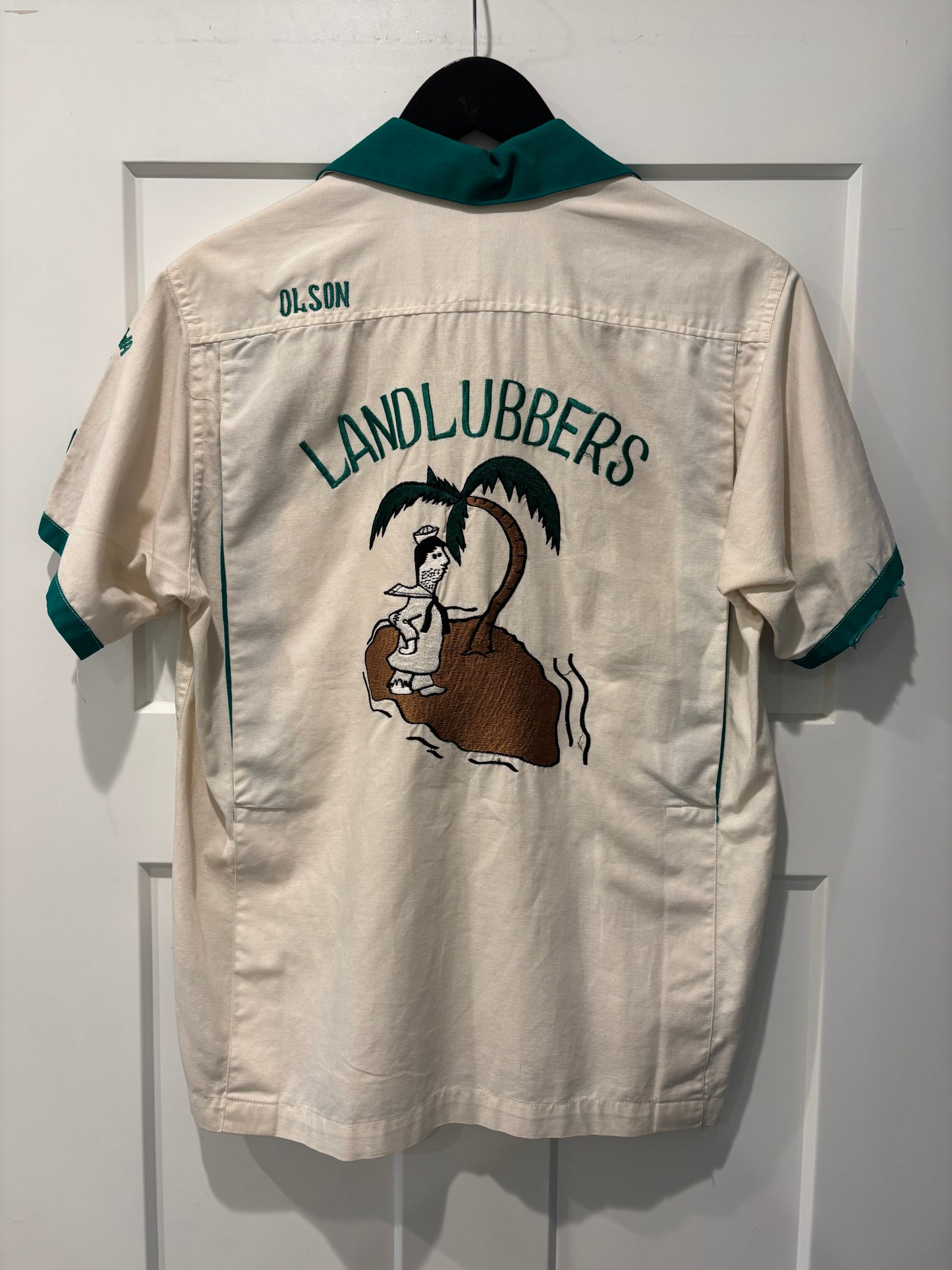 60s Cotton Military Bowling Shirt “Landlubbers”