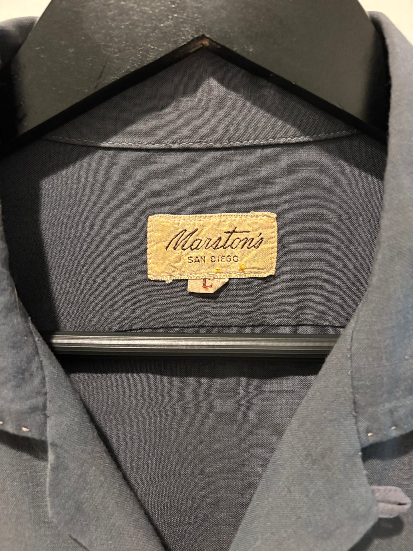 50s Pink & Gray Rayon Rock n Roll Shirt