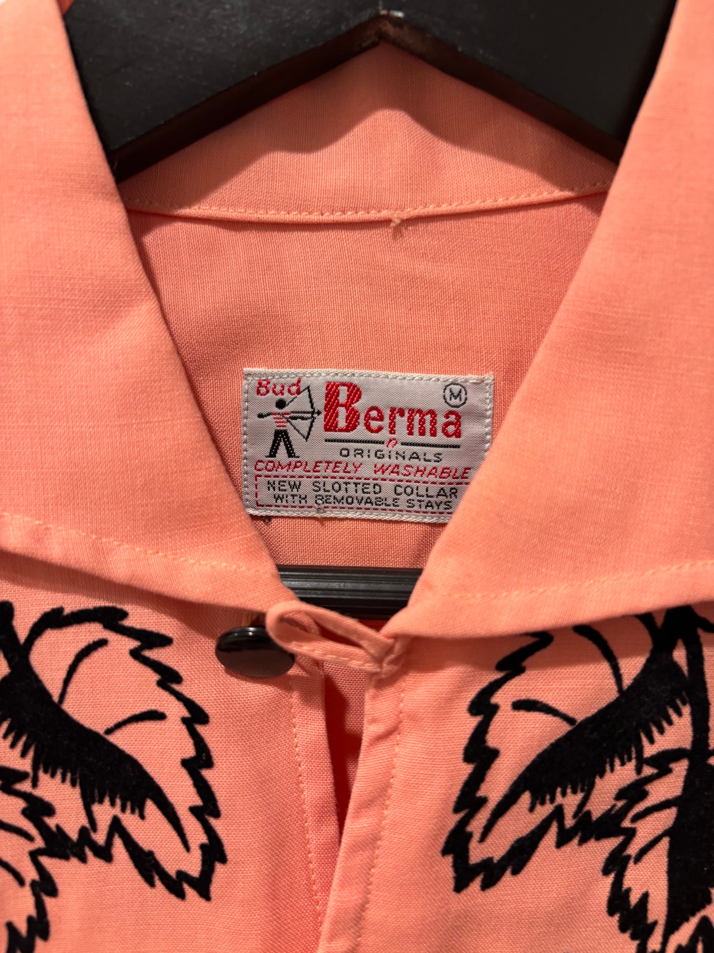 NOS 1950s Bud Berma Pink & Black Shirt
