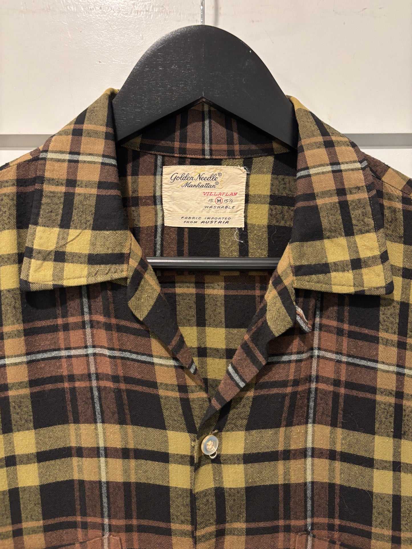 1960s Rayon Flannel Black & Yellow