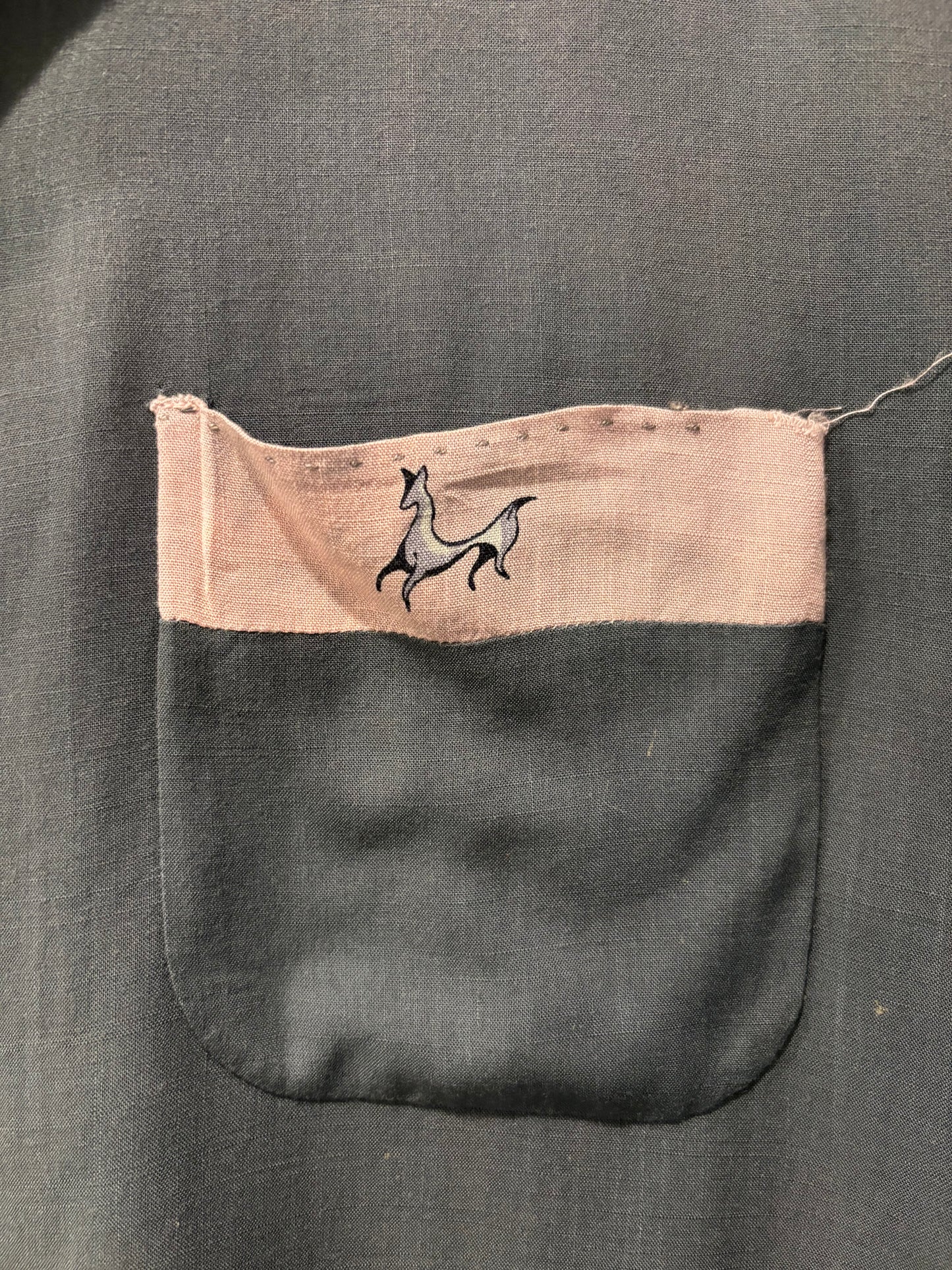 50s Pink & Gray Rayon Rock n Roll Shirt