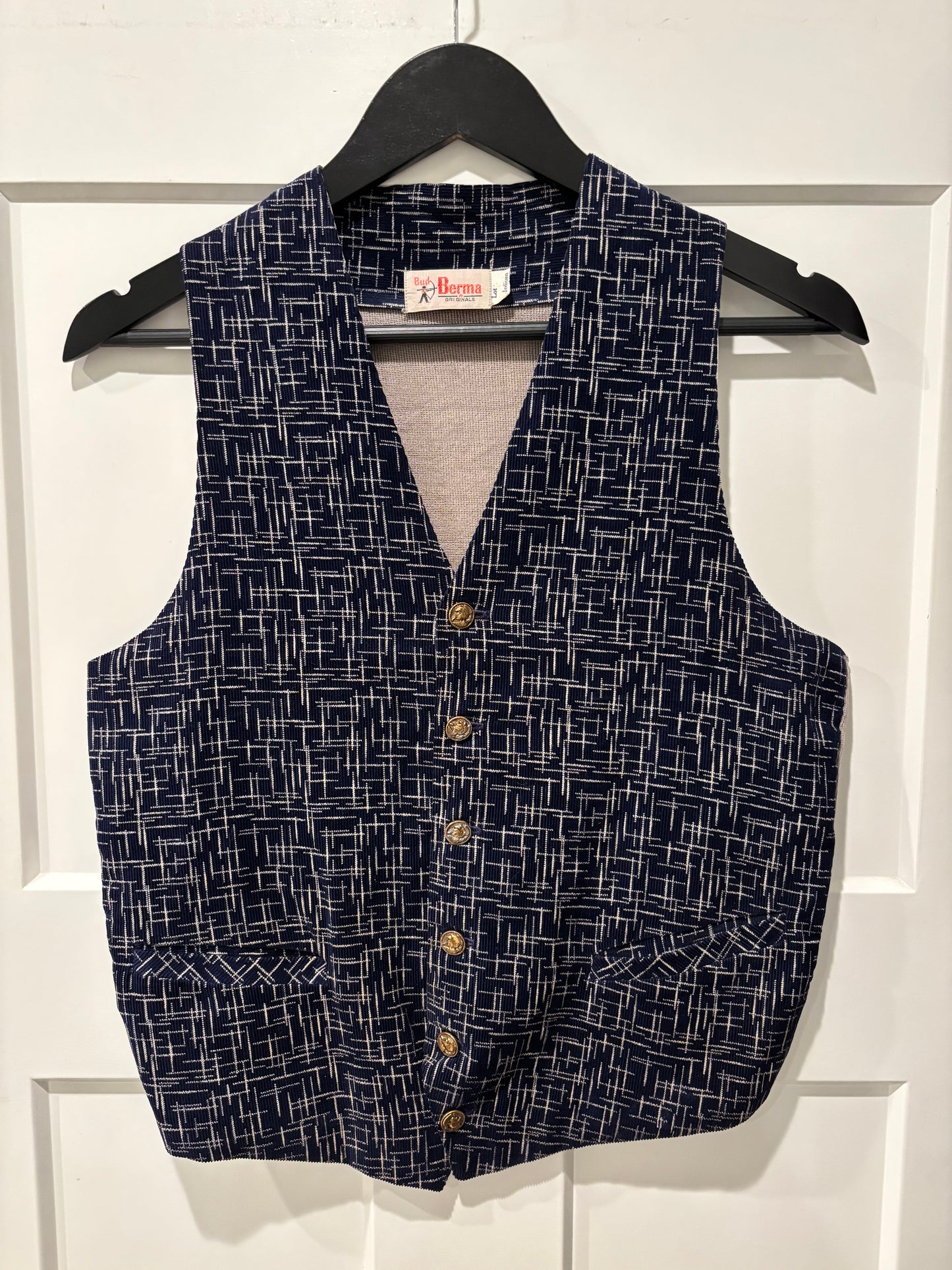 NOS 50s Bud Berma Print Cord Atomic Vest