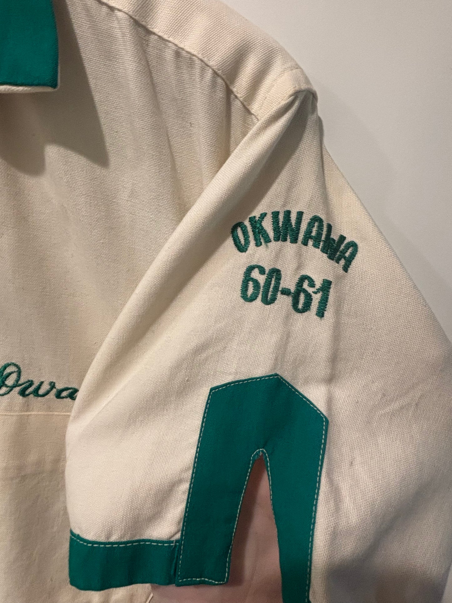 60s Cotton Military Bowling Shirt “Landlubbers”